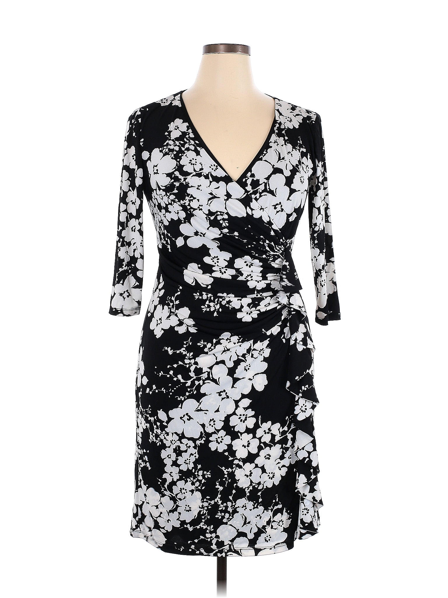 American Living Floral Multi Color Black Casual Dress Size 14 - 65% off ...