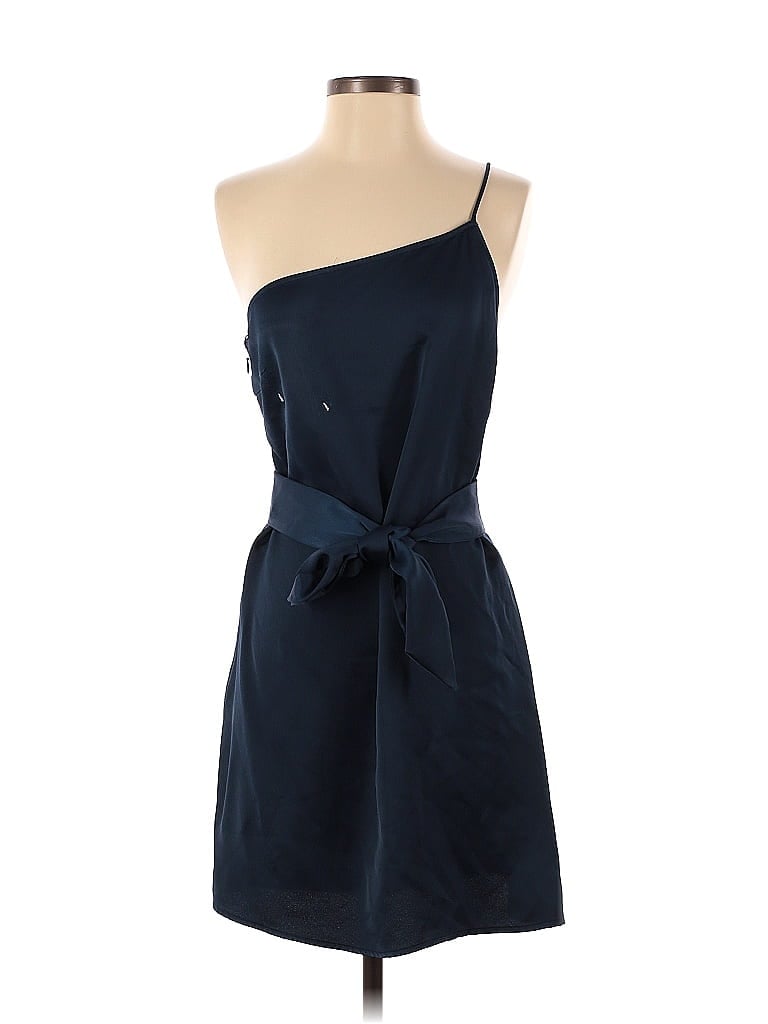 Marissa Webb Collective 100% Polyester Blue One Shoulder Tie Dress Size 8 - photo 1