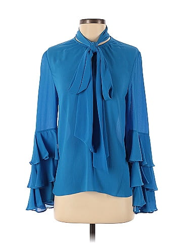 Prabal Gurung Collective 100 Polyester Blue Blue Bell Sleeve