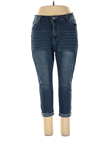 Unbranded Solid Blue Jeans Size 2X (Plus) - 54% off