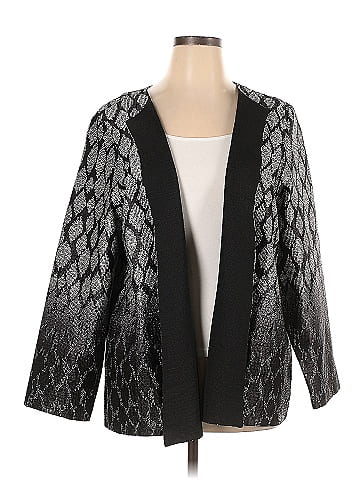 Catherines 100% Polyester Black Jacket Size 1X (Plus) - 65% off