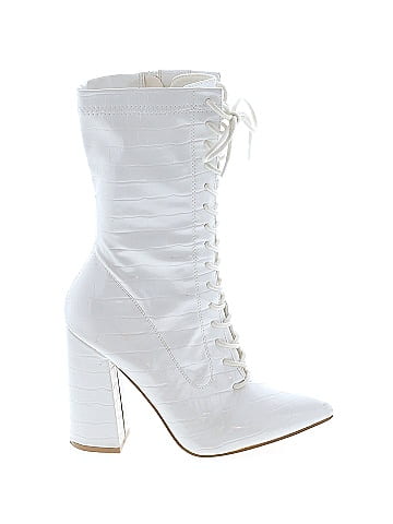 Nasty Gal Inc. Solid White Boots Size 6 70 off ThredUp