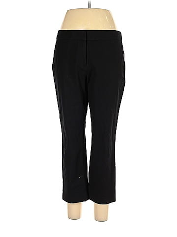 Ann Taylor 100% Cotton Polka Dots Black Dress Pants Size 12