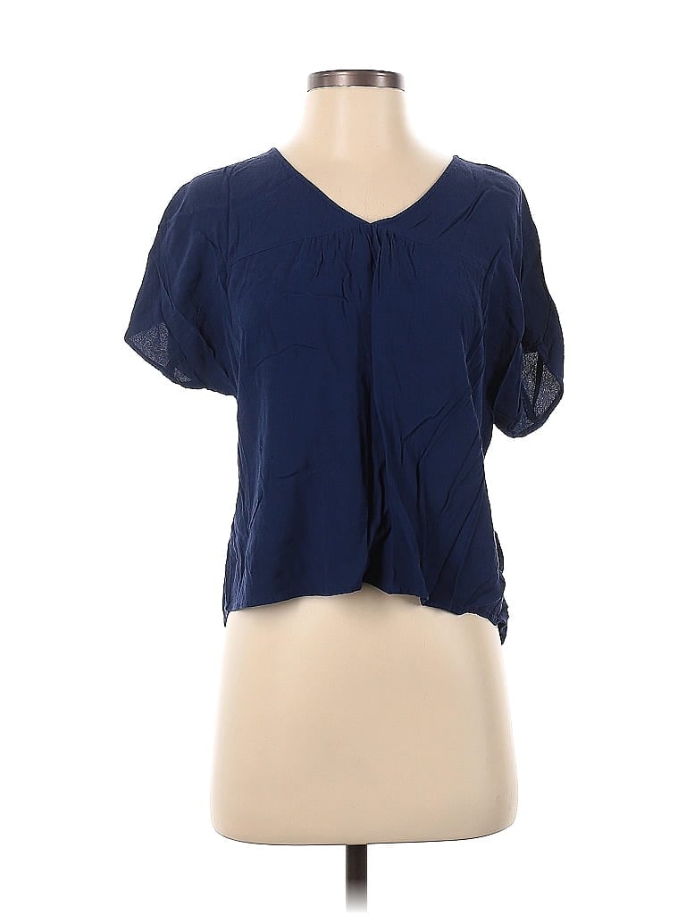 Madewell 100% Viscose Blue Short Sleeve Blouse Size XXS - photo 1