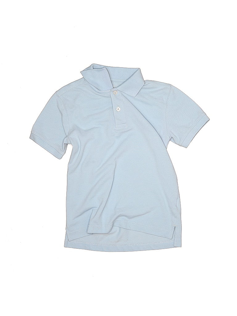 Basic Editions Solid Blue Short Sleeve Polo Size 8 31 Off Thredup