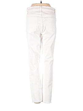 Madewell 9" Mid-Rise Skinny Crop Jeans in Pure White: Knee-Rip Edition (view 2)