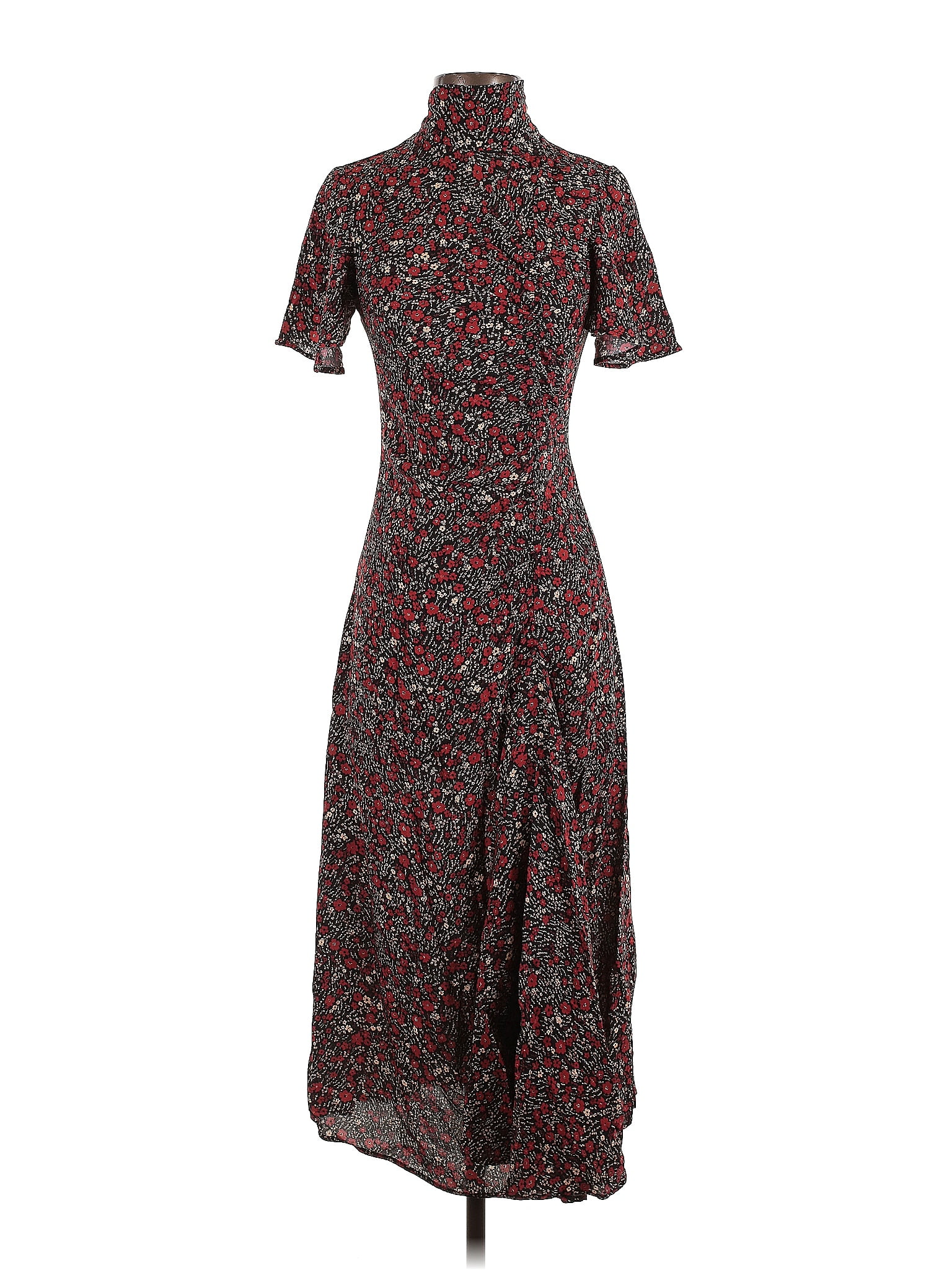 Zara 100 Viscose Burgundy Cocktail Dress Size S 48 Off Thredup