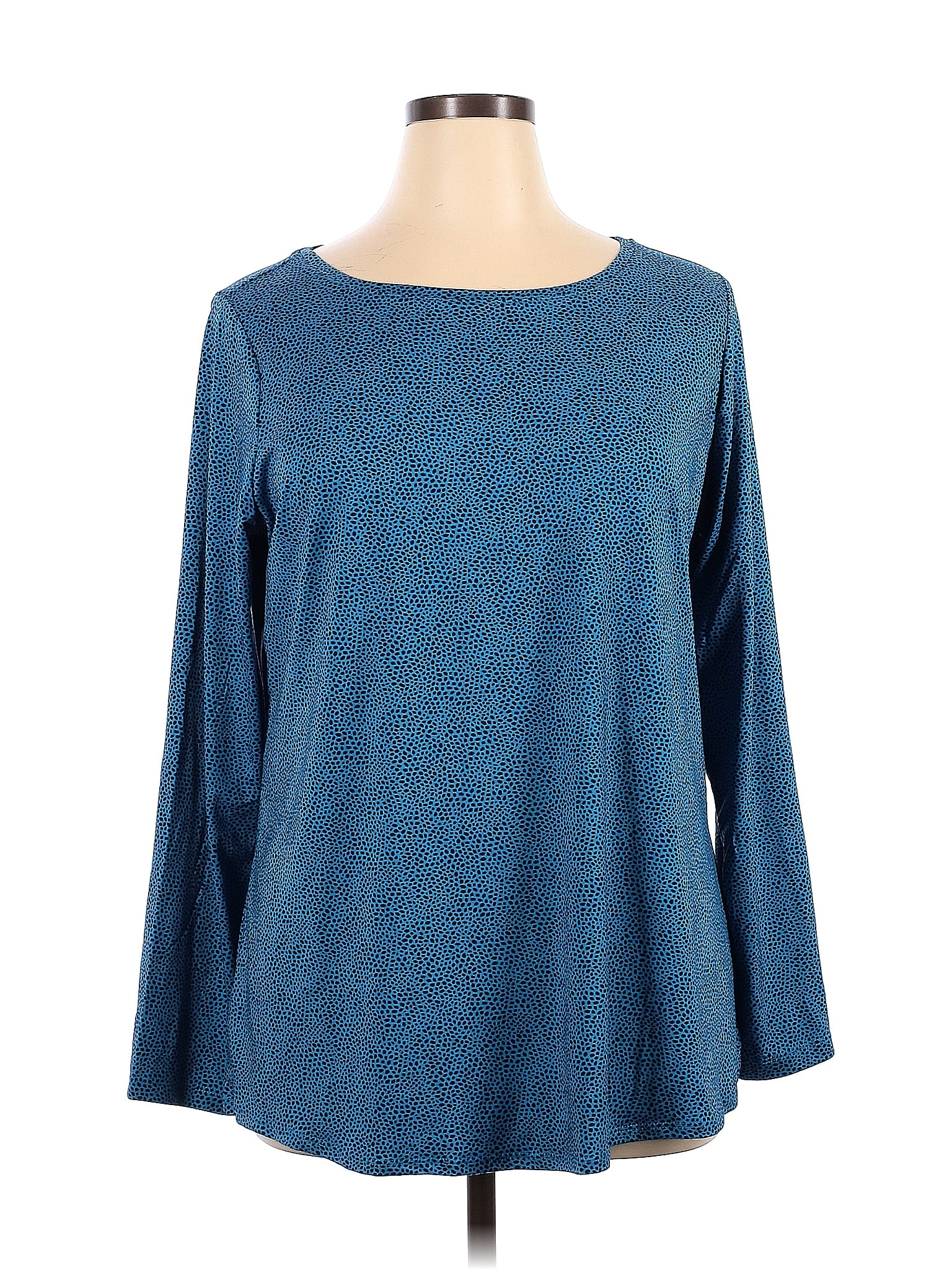 Susan Graver Blue Long Sleeve Blouse Size 1x Plus 62 Off Thredup