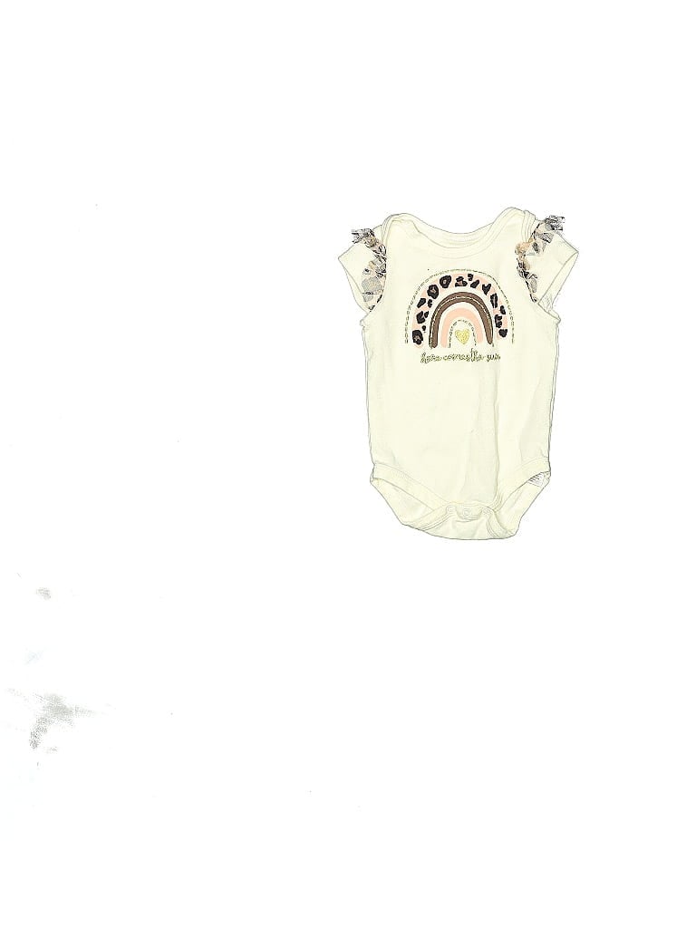 Baby Starters 100% Cotton Graphic Ivory Short Sleeve Onesie 0-3 MO / 3 MO - photo 1