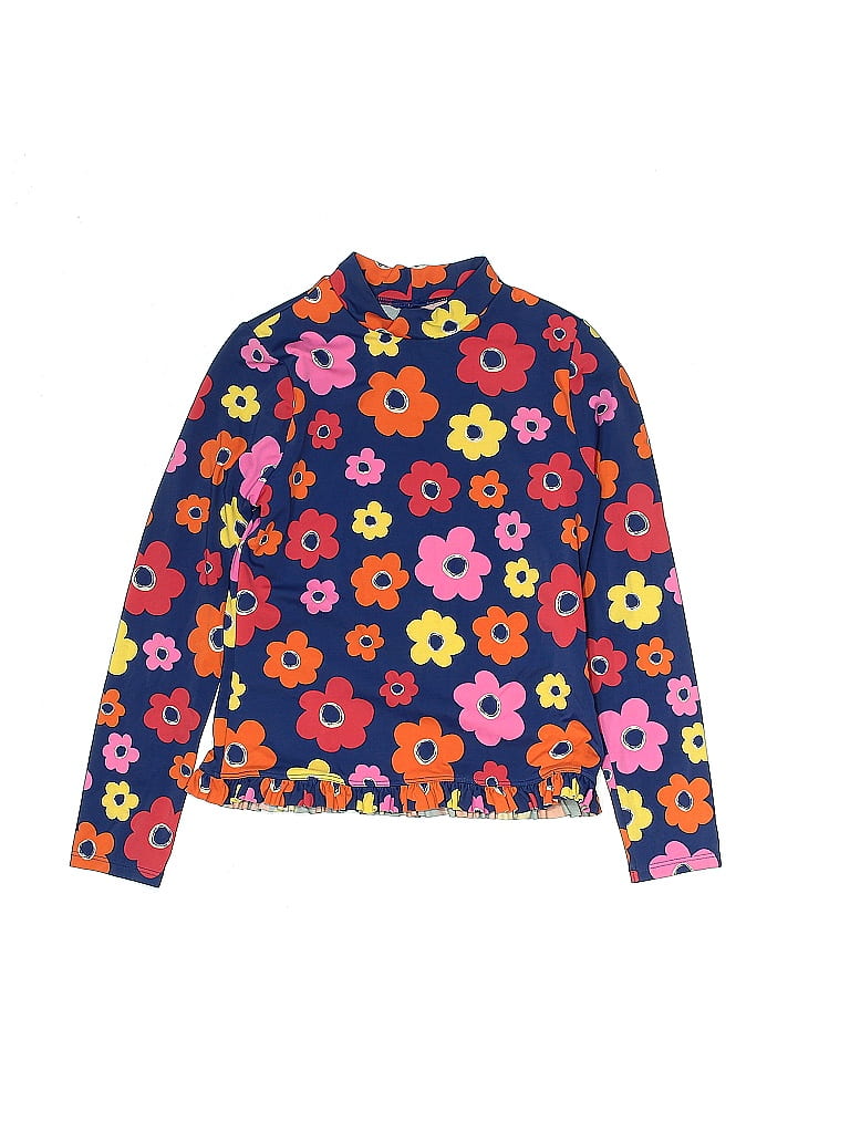 Lands' End Floral Blue Rash Guard Size 10 - 44% off | thredUP