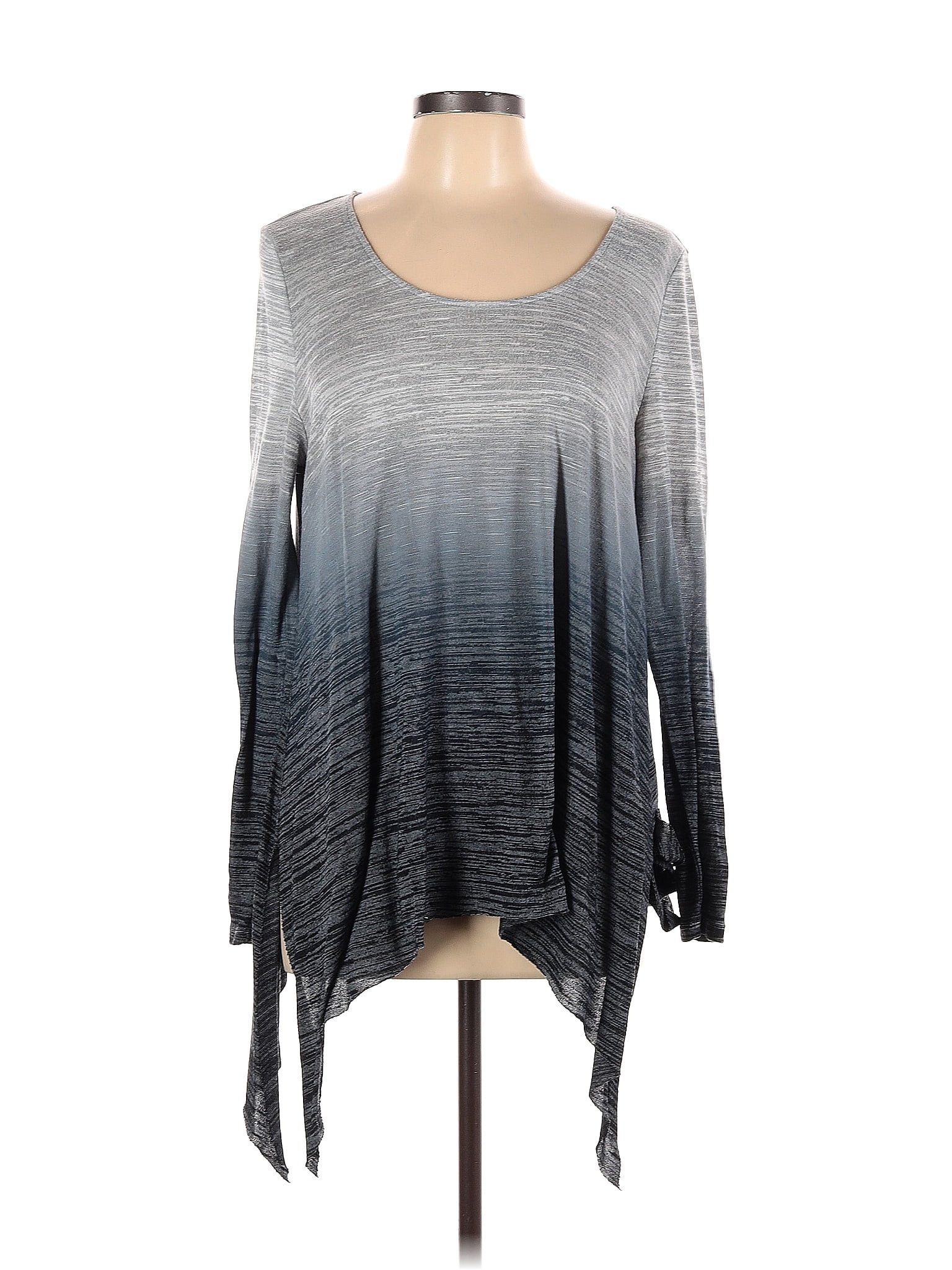 Ombre Dye Terry Knit Banded Bottom Pullover