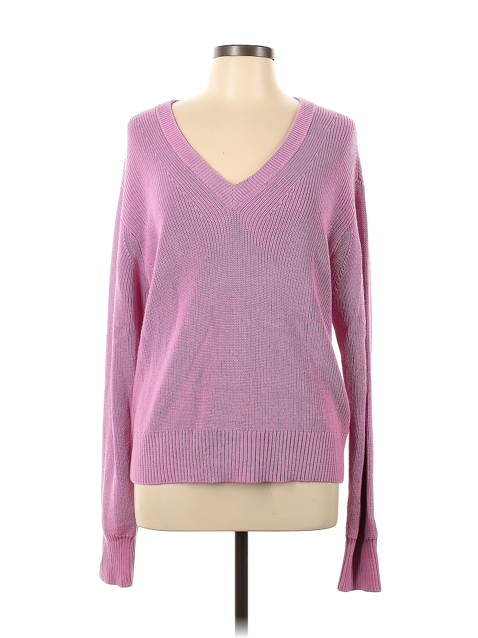 Page Color Block Solid Pink Pullover Sweater Size L - 52% off | ThredUp