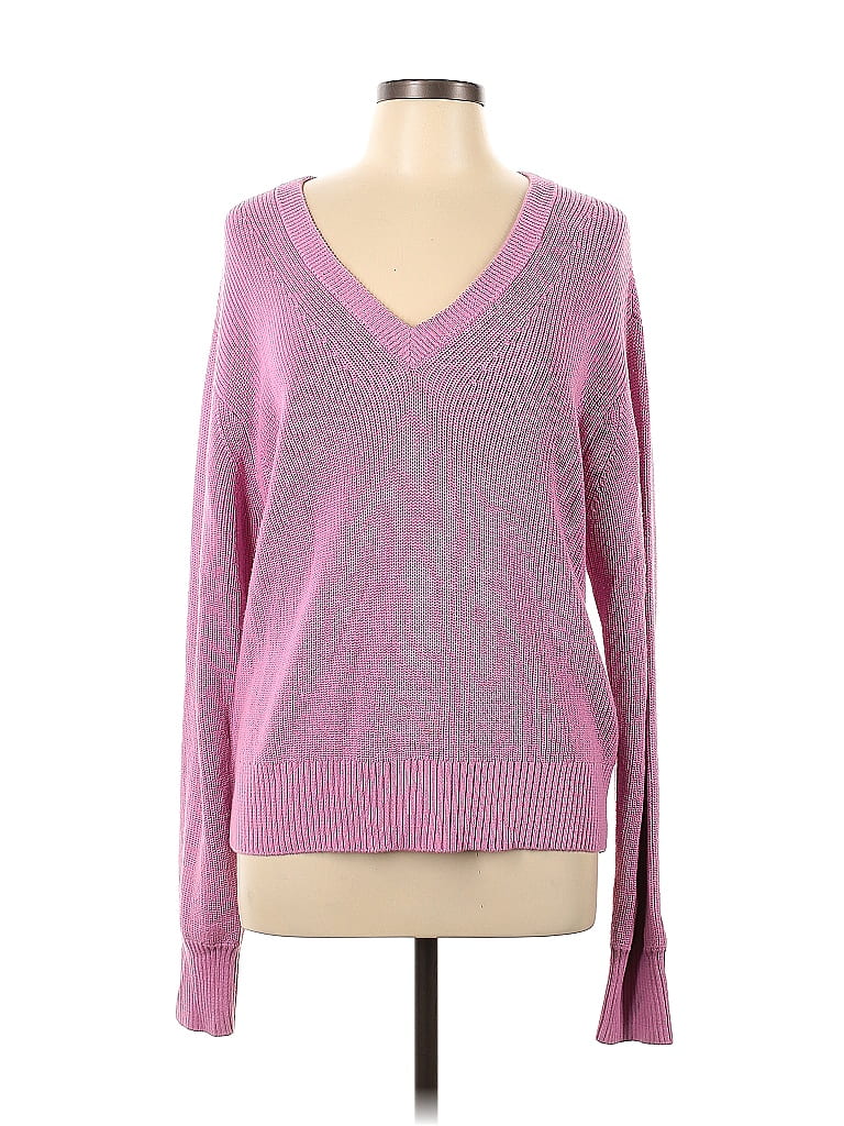 Page Color Block Solid Pink Pullover Sweater Size L - 52% off | ThredUp