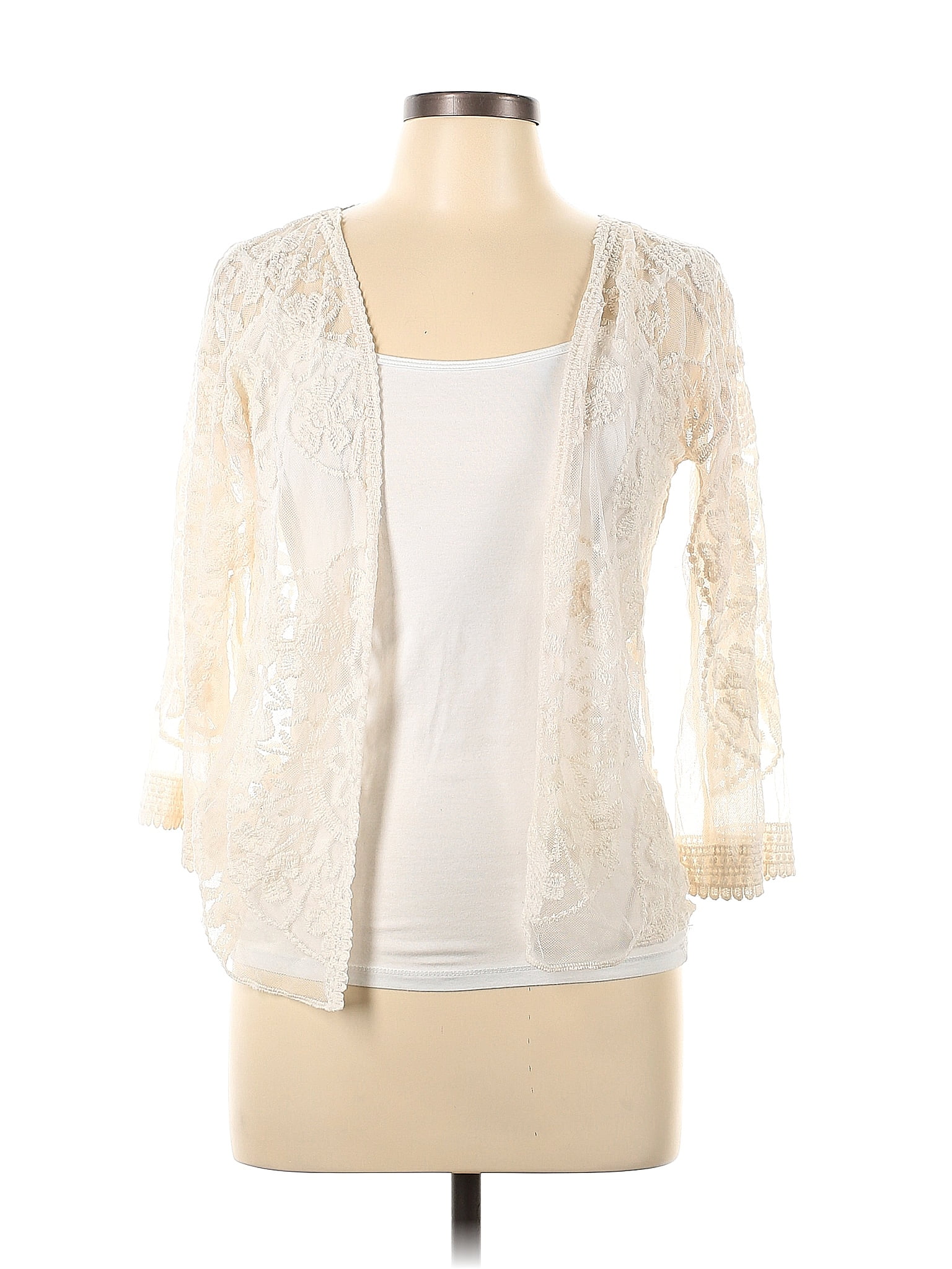 Rebellion Again Ivory Kimono Size L - 68% off | thredUP