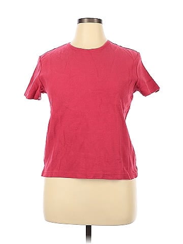 Genuine Sonoma Jean Company 100% Cotton Solid Burgundy Short Sleeve T-Shirt  Size XL (Petite) - 30% off