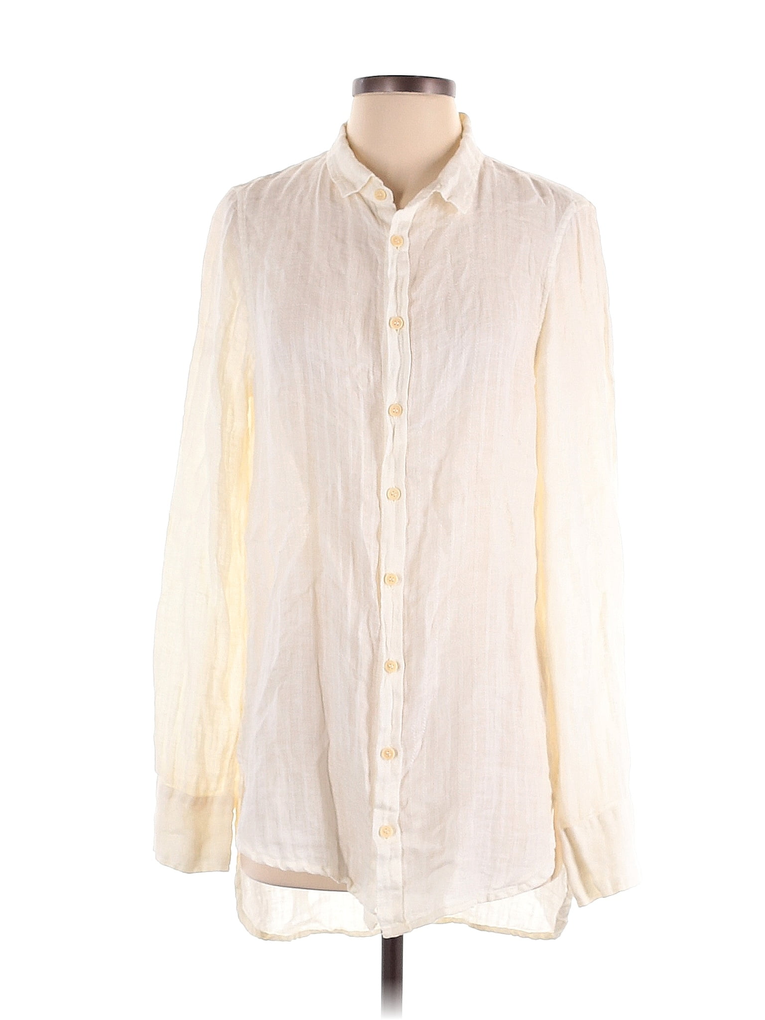 AM01240 BUTTON TRIM 100%LINEN SHIRT