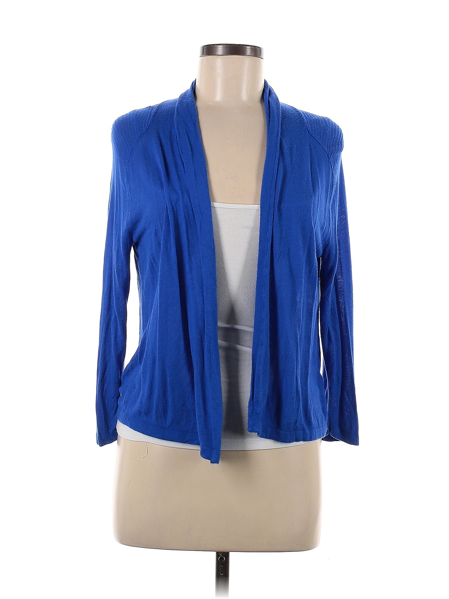 Dana Buchman 100 Rayon Color Block Solid Blue Cardigan Size M 66 Off Thredup 3813