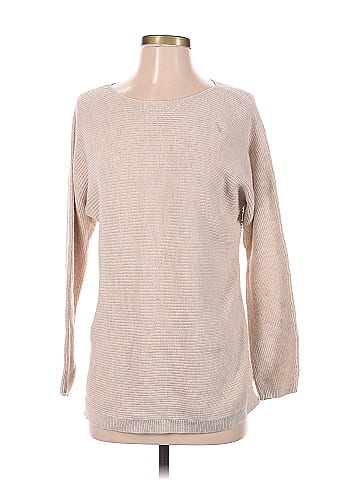 J.Jill 100% Cotton Color Block Solid Tan Pullover Sweater Size S