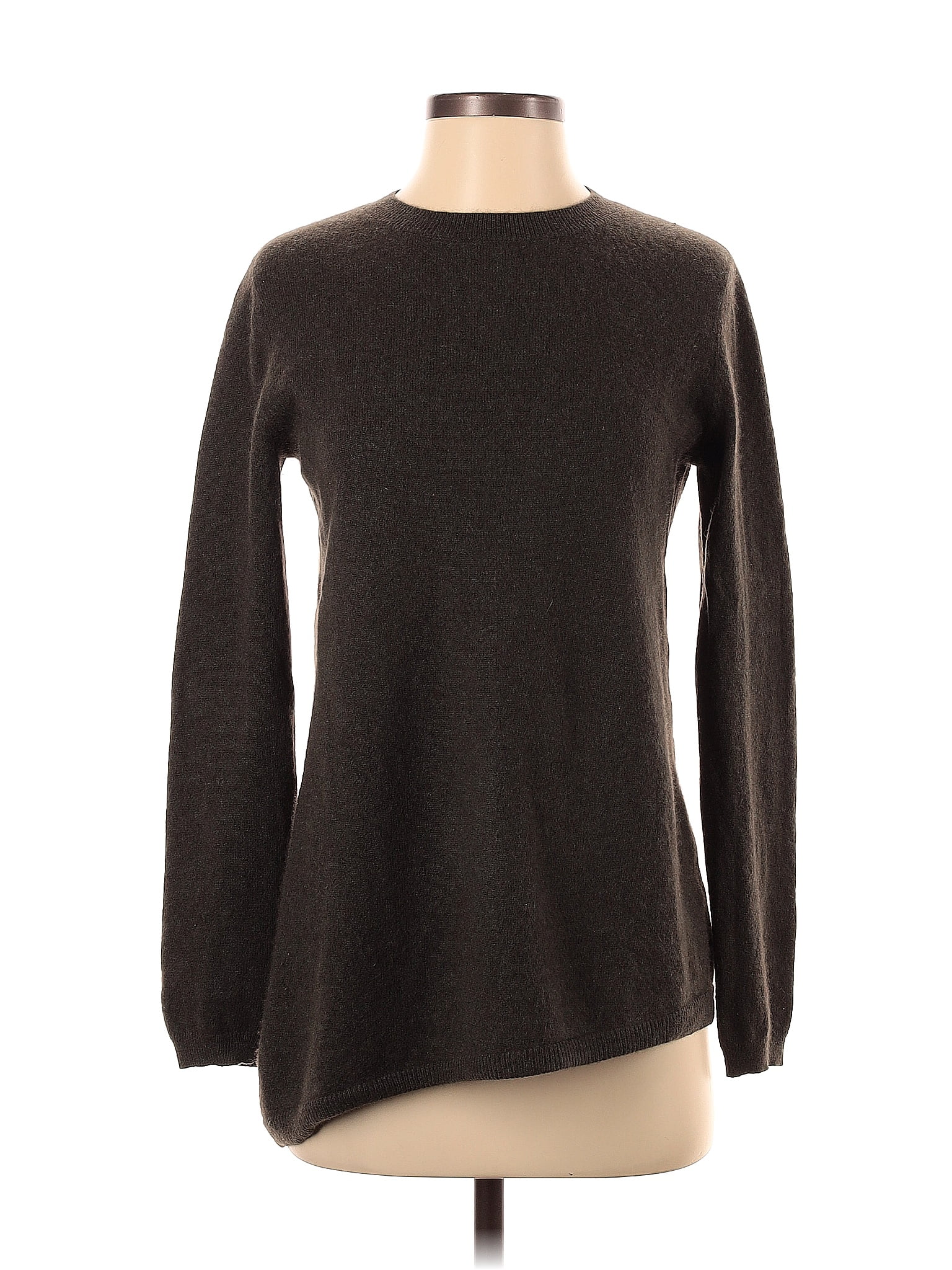 Barrow & Grove 100% Cashmere Color Block Solid Brown Cashmere Pullover ...
