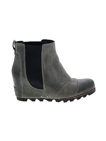 sorel lea wedge grey