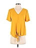 Madewell 100% Polyester Yellow Short Sleeve Blouse Size XS - photo 1