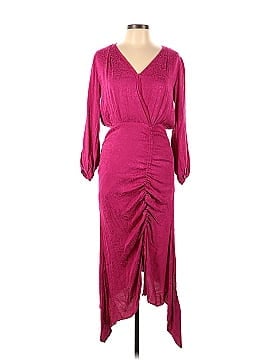 Krisa Pink High Low Surplice Dress (view 1)