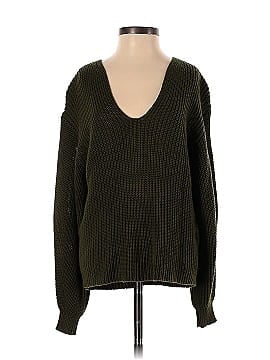 Thakoon Collective Olive Deep V Neck Sweater (view 1)