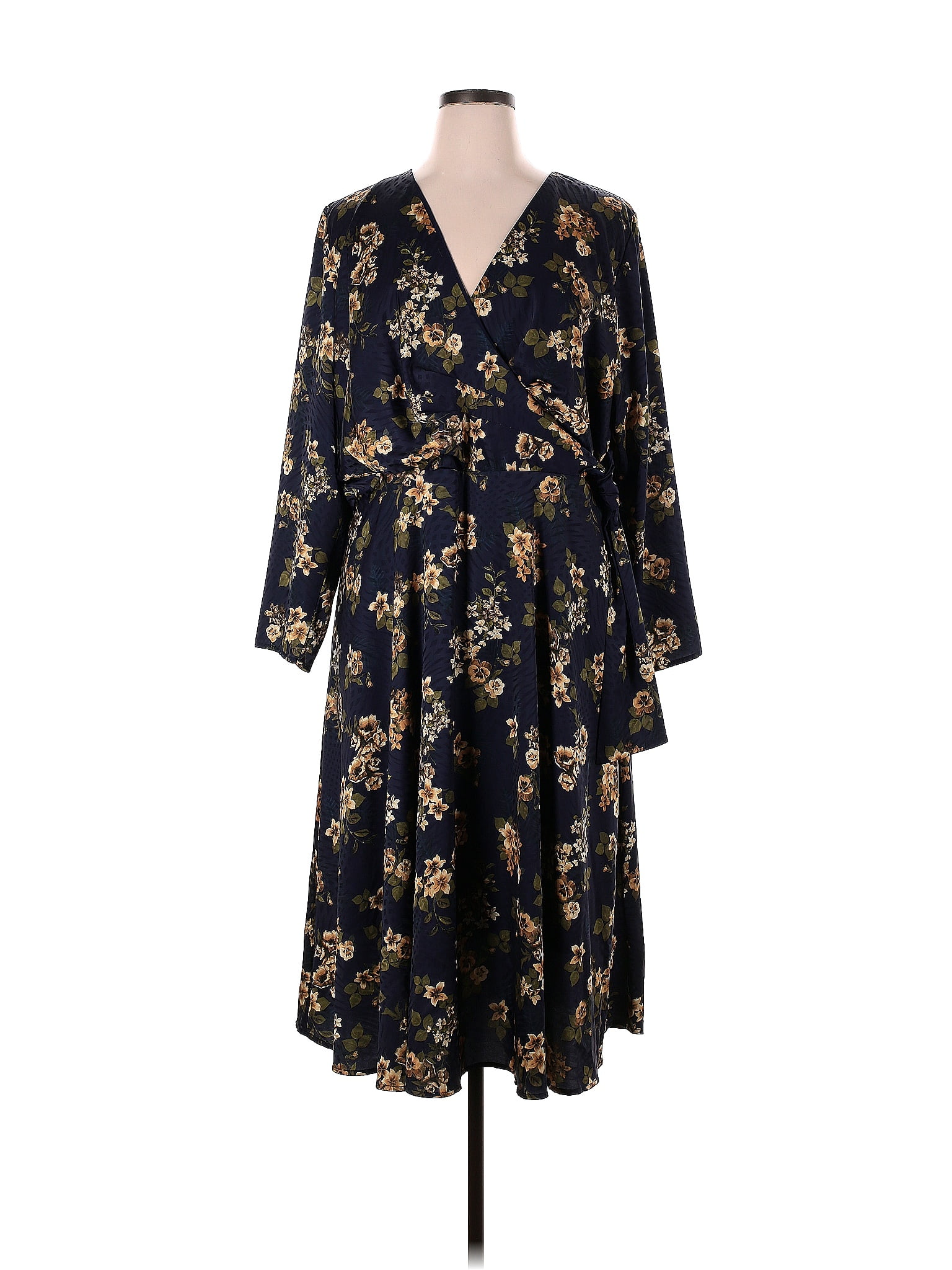 Hutch Floral Blue Juliet Faux Wrap Dress Size 22W (Plus) - 77% off