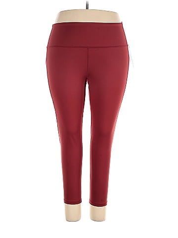 Ideology Solid Maroon Red Leggings Size XXL - 59% off