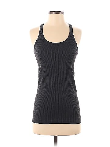 Lululemon Athletica Solid Gray Black Active Tank Size 8 - 48% off