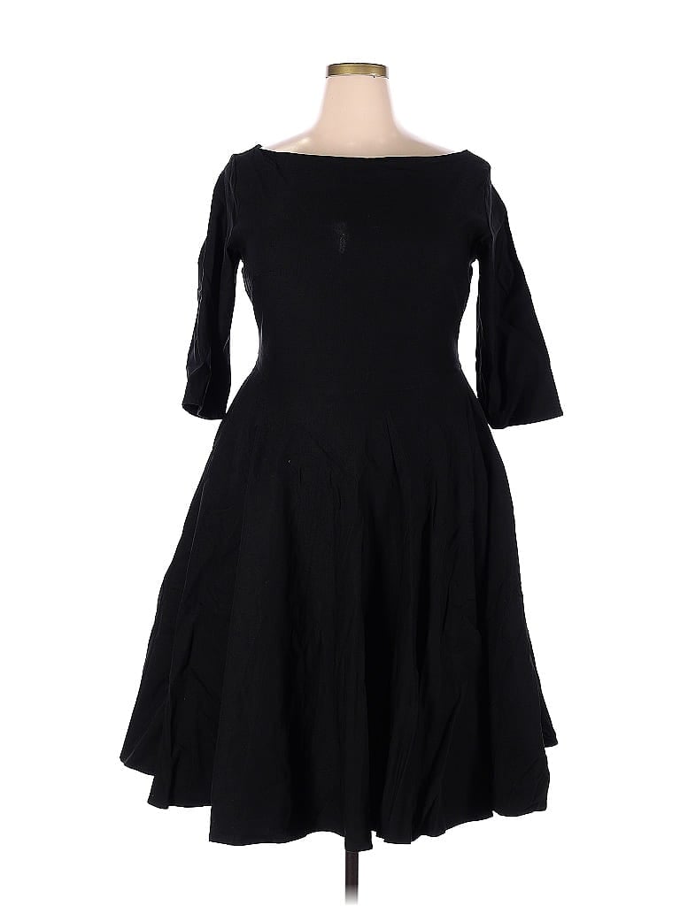 Unique Vintage Print Black Casual Dress Size 2X (Plus) - 57% off | thredUP