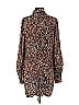 Gilner Farrar 100% Viscose Brown Brooke Leopard Tie Shirtdress Size M - photo 2