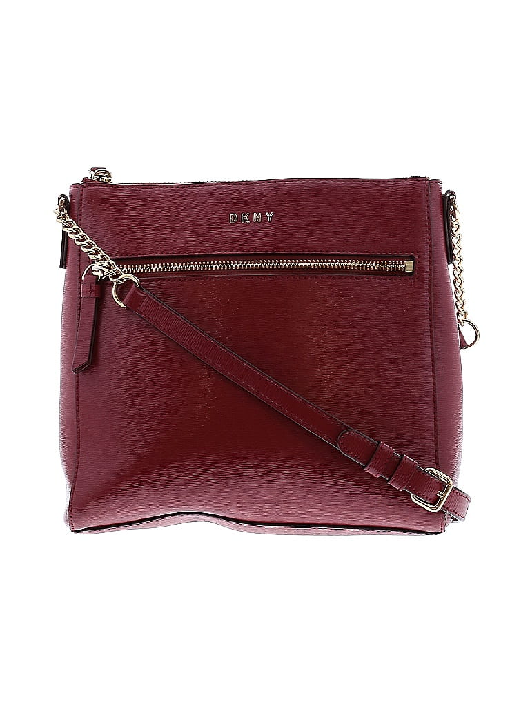 DKNY 100% Leather Burgundy Leather Crossbody Bag One Size - photo 1