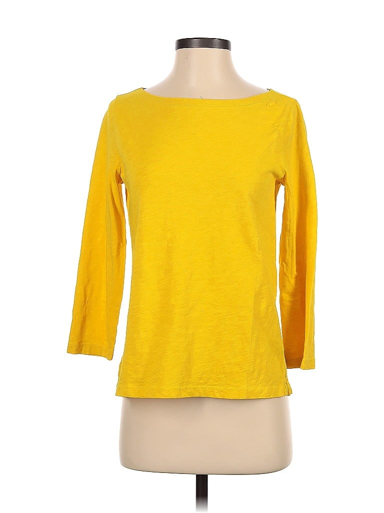 J.Crew 100% Cotton Yellow 3/4 Sleeve T-Shirt Size XS - photo 1