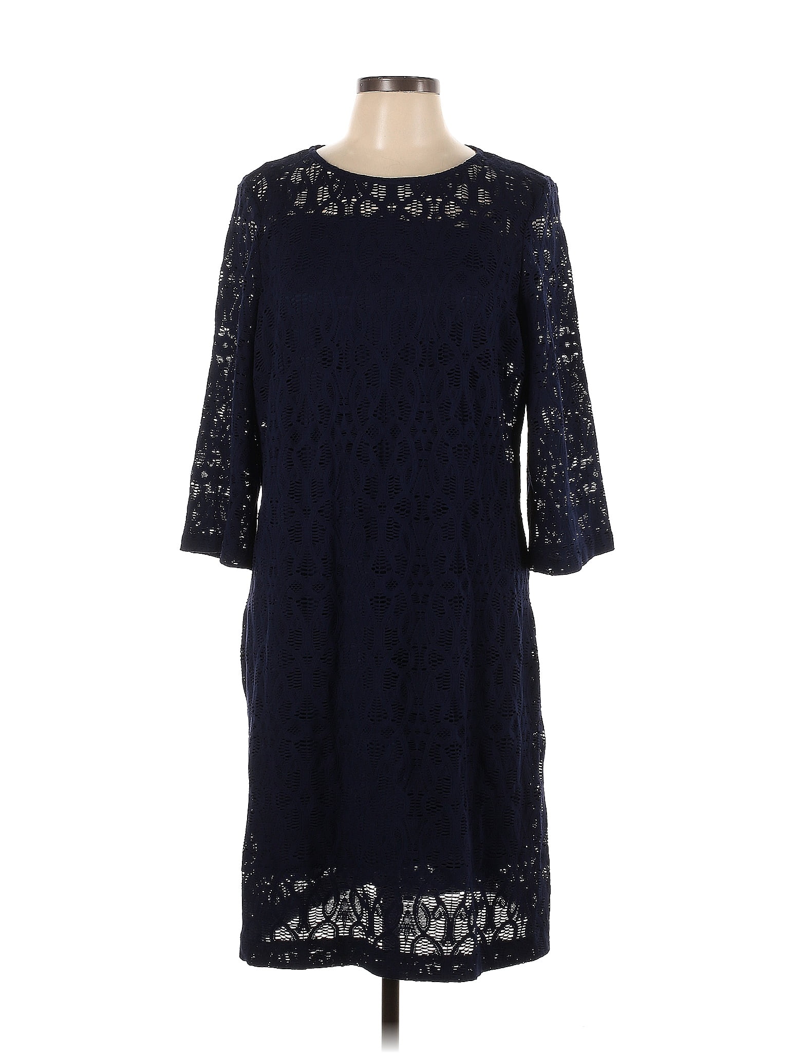 Chico's Solid Navy Blue Casual Dress Size Lg (2) - 77% off | thredUP