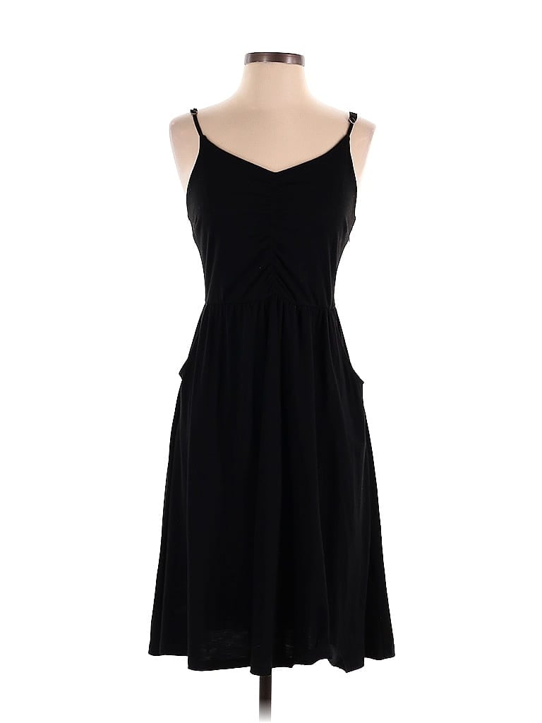 YATHON Solid Black Casual Dress Size S - photo 1