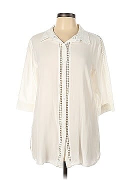 Solitaire Swim 3/4 Sleeve Button-Down Shirt (view 1)