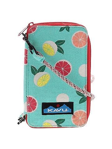 Kavu 100 Cotton Floral Graphic Multi Color Teal Crossbody Bag One