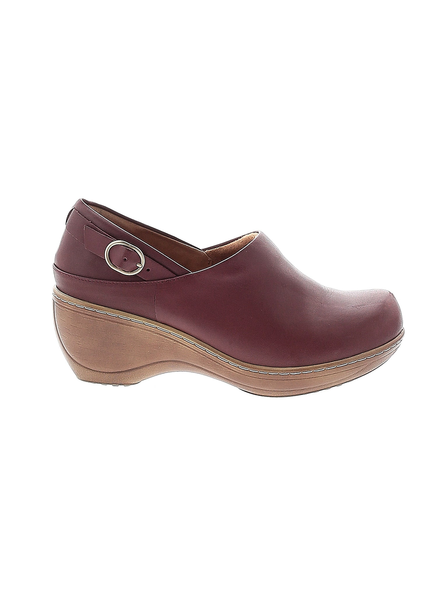 SoftWalk 100% Leather Solid Maroon Burgundy Mule/Clog Size 7 1/2 - 61% ...
