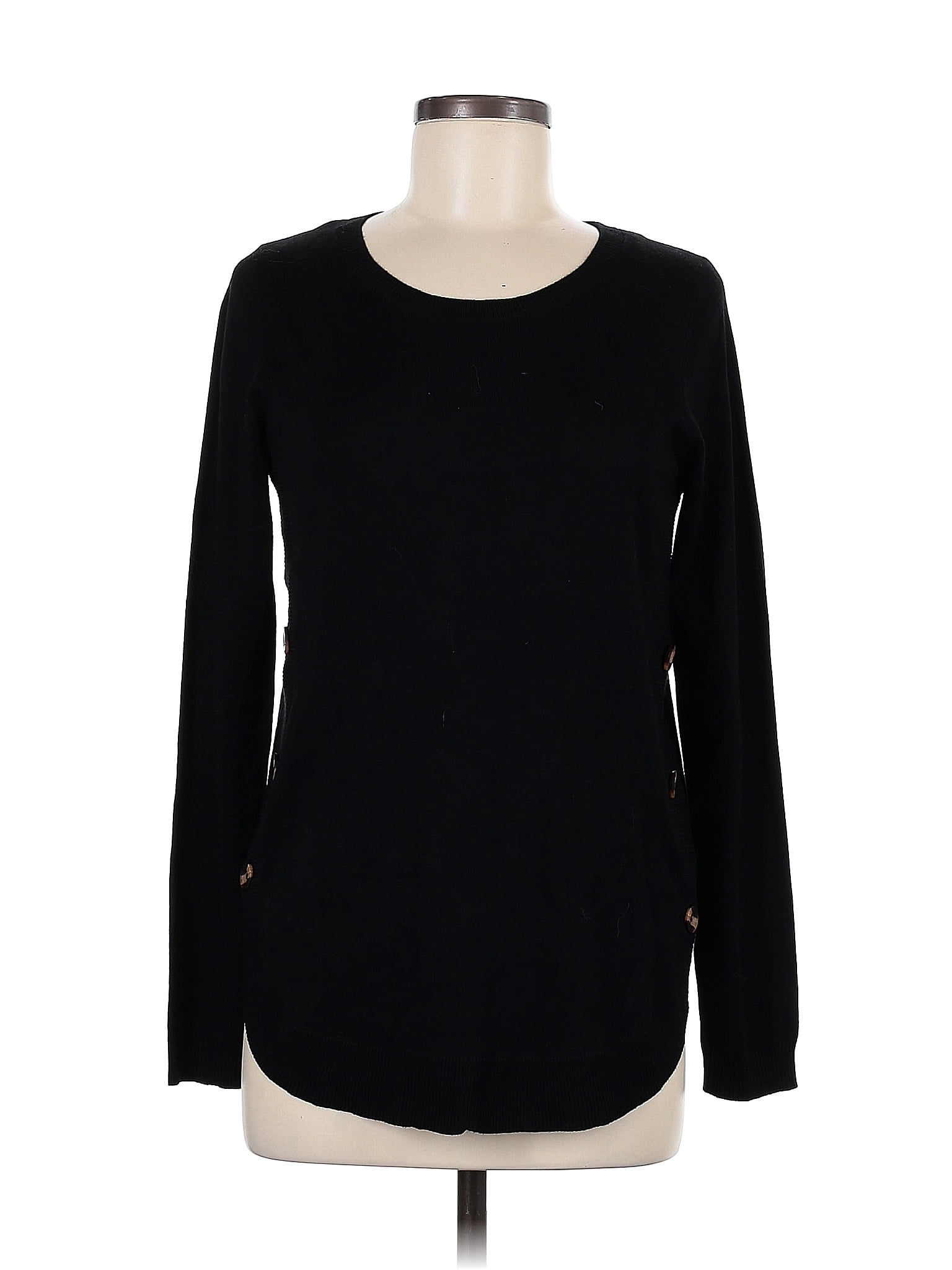 Lety & Me Color Block Solid Black Pullover Sweater Size S - 55% off ...