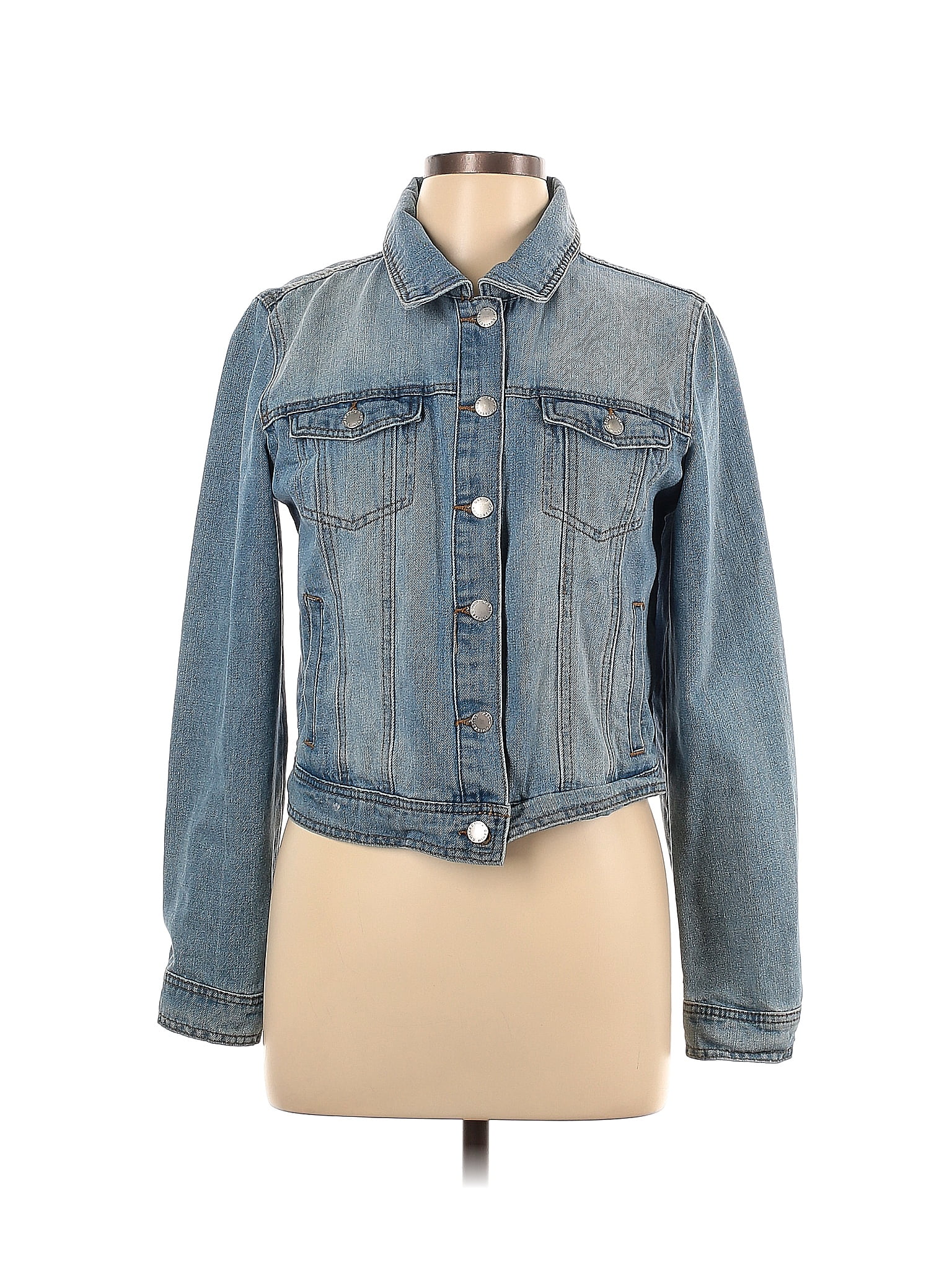 Ci Sono Solid Blue Denim Jacket Size L 59 Off Thredup