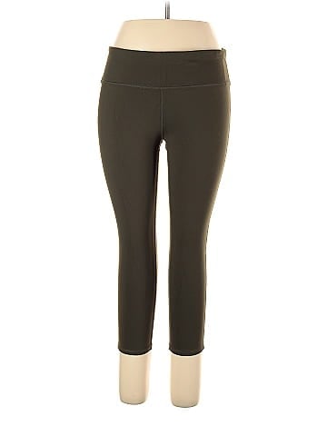 Oalka Solid Green Gold Leggings Size XL - 56% off