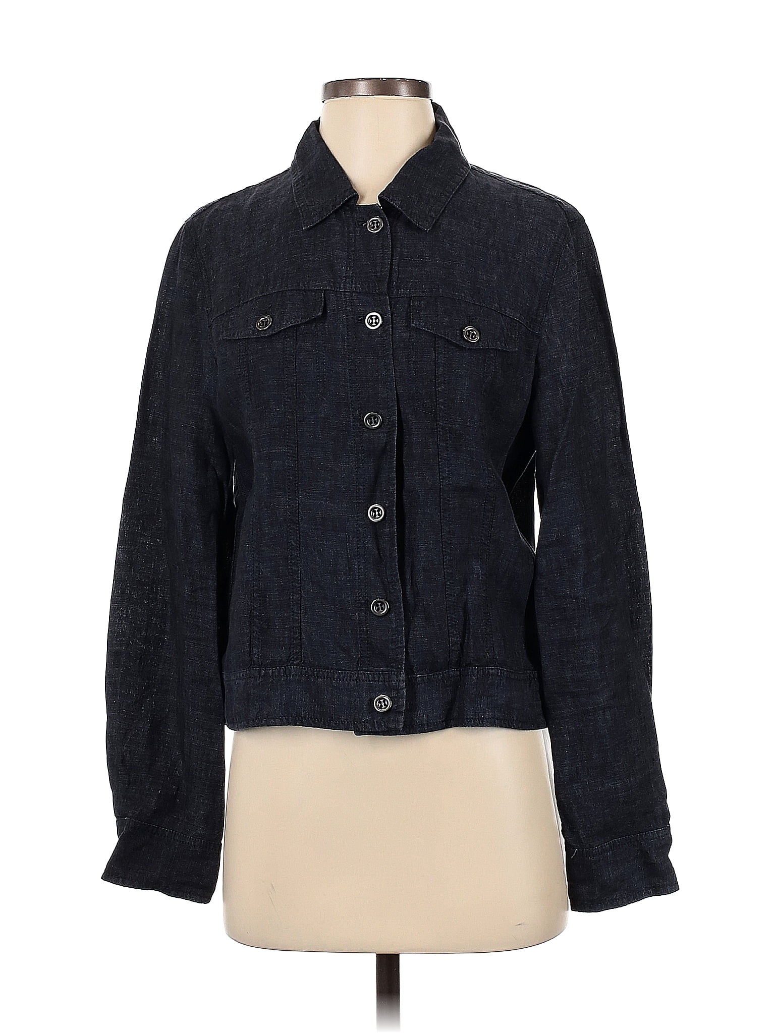 Eileen Fisher 100% Linen Solid Blue Jacket Size S - 78% off | ThredUp