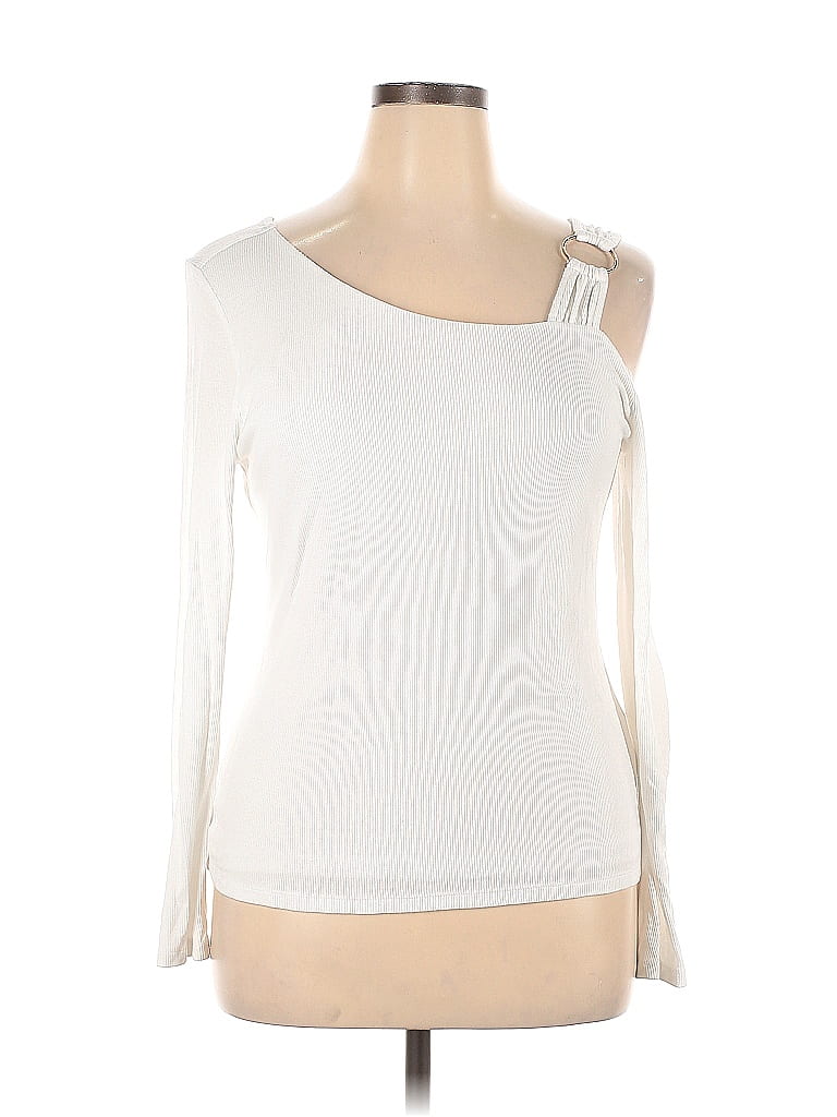 INC International Concepts Women's Twisted Sequined Top Silver Size X-Large