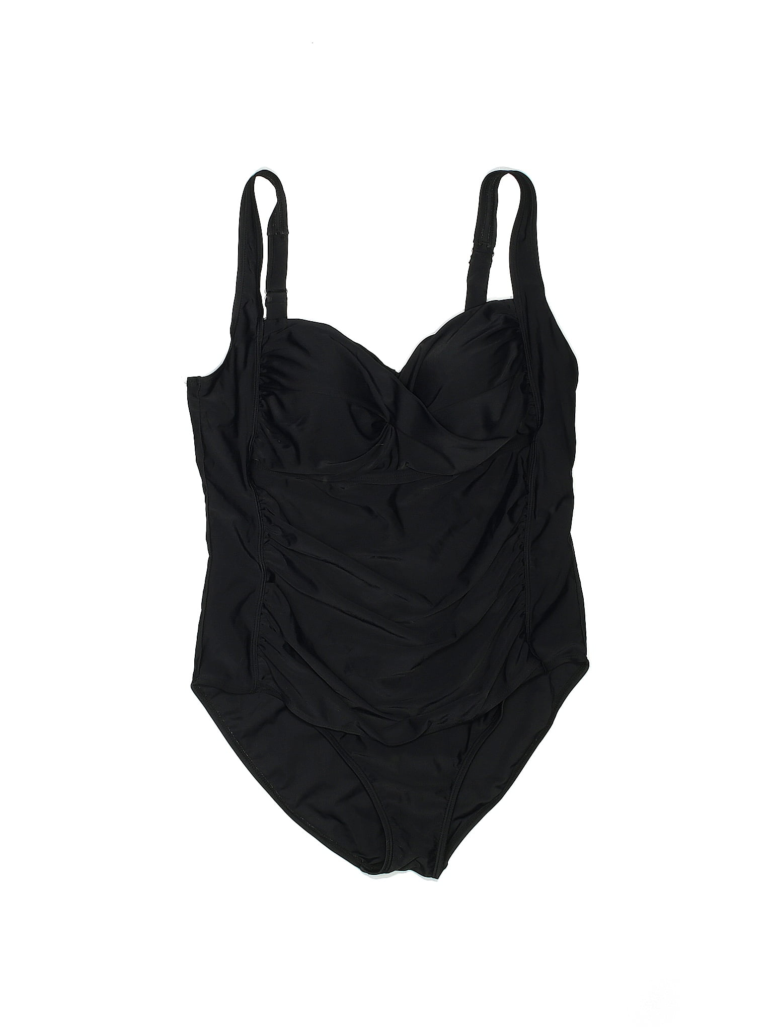 Assorted Brands Solid Black One Piece Swimsuit Size 18 Uk 55 Off