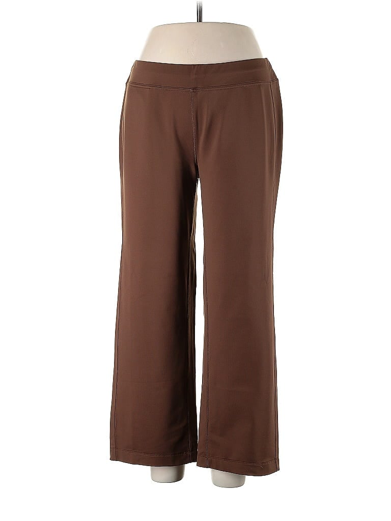 Sahalie Solid Brown Casual Pants Size L (Petite) - 56% off