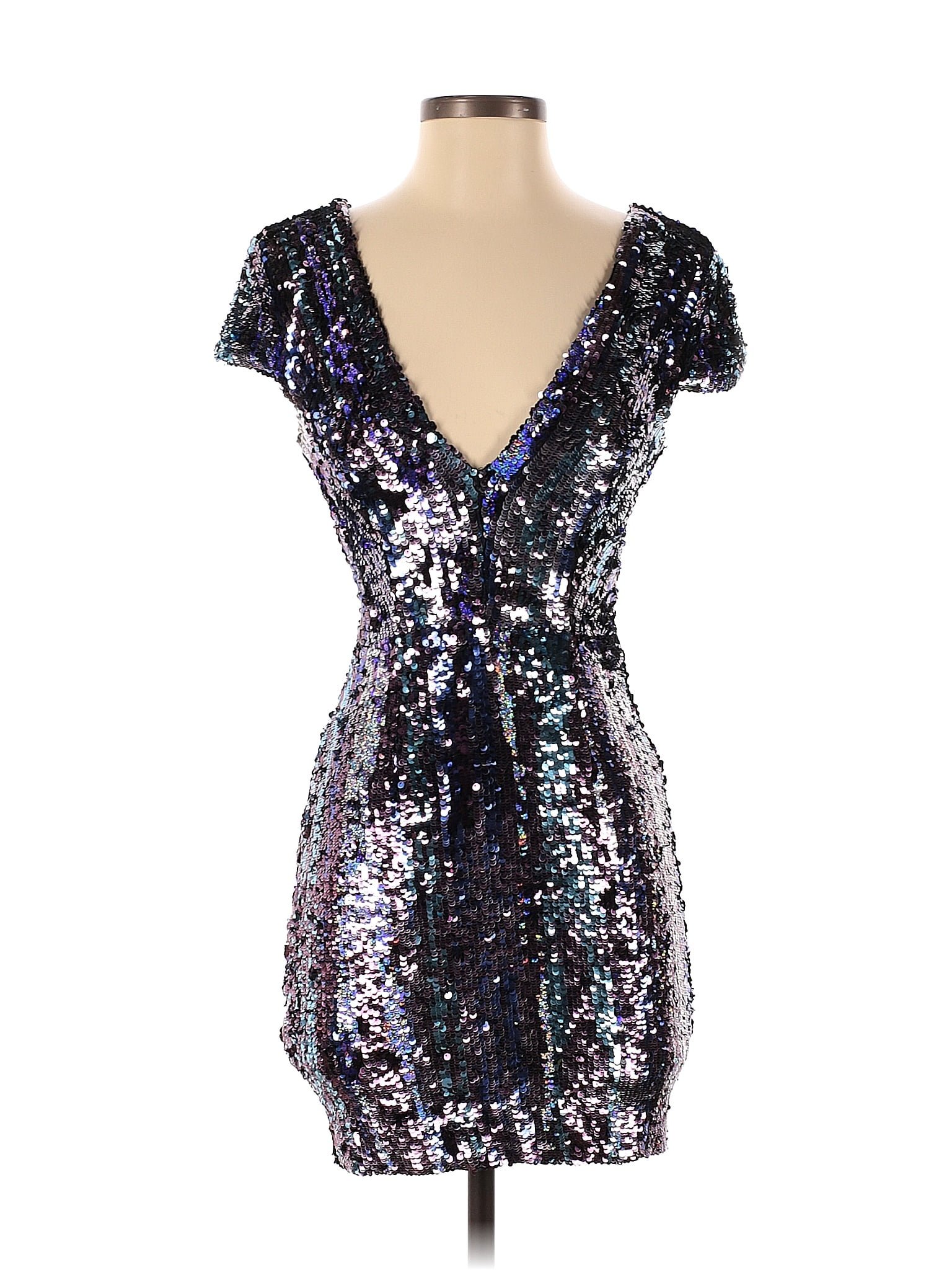 Dress the Population Silver Zoe Sequin Dress Size XS 67 off