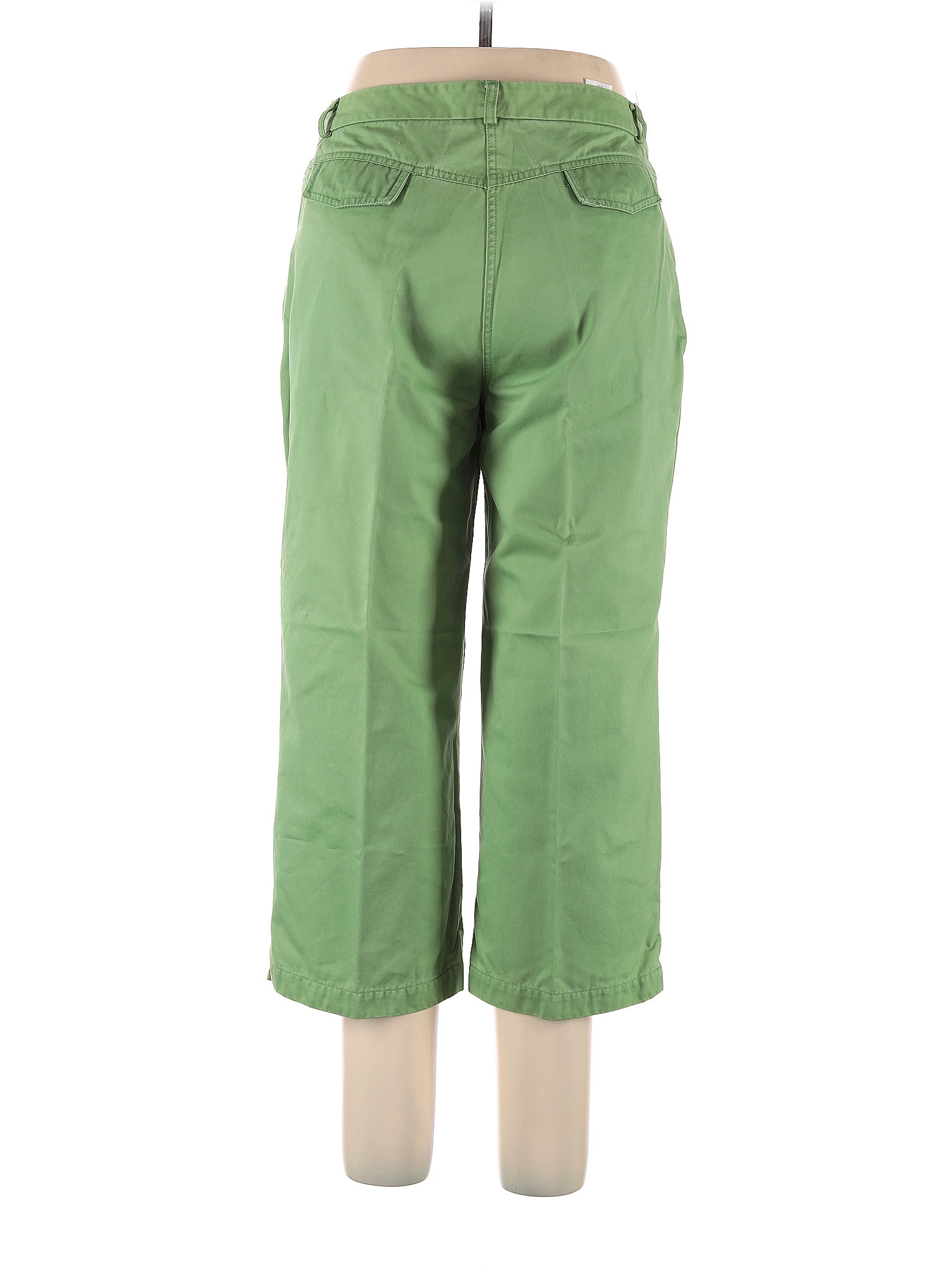 Lands' End Solid Green Casual Pants Size 14 (Petite) - 72% off