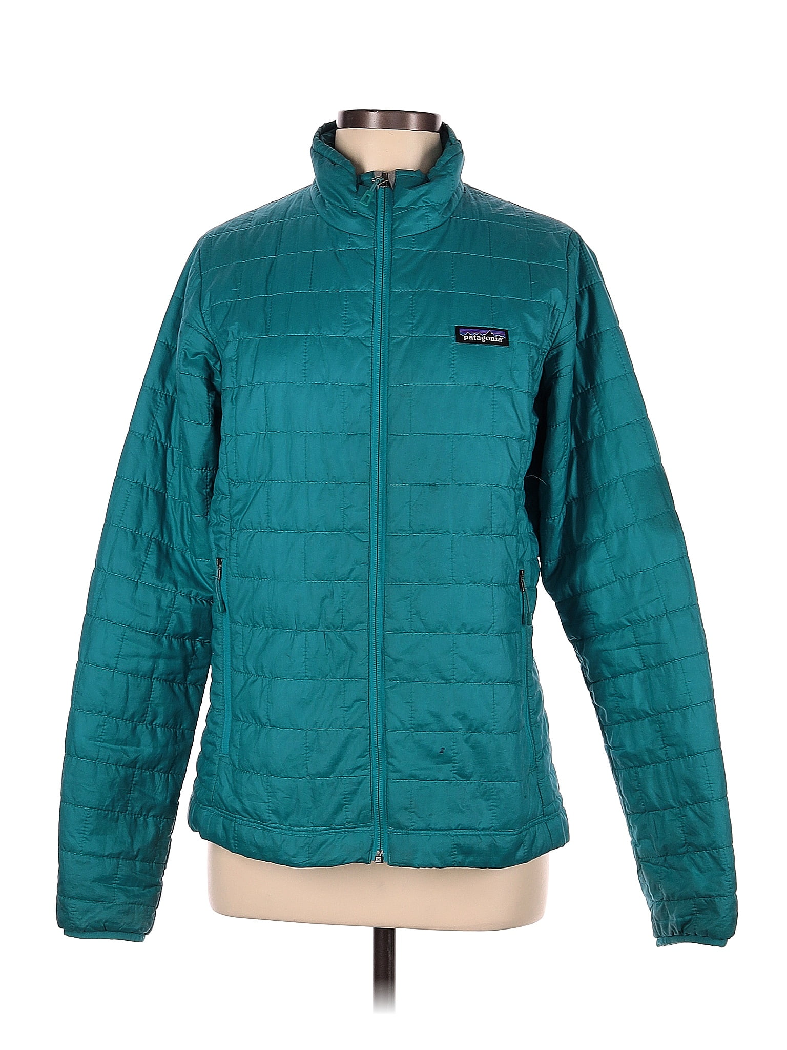 Patagonia 100 Polyester Solid Teal Jacket Size M 53 off thredUP