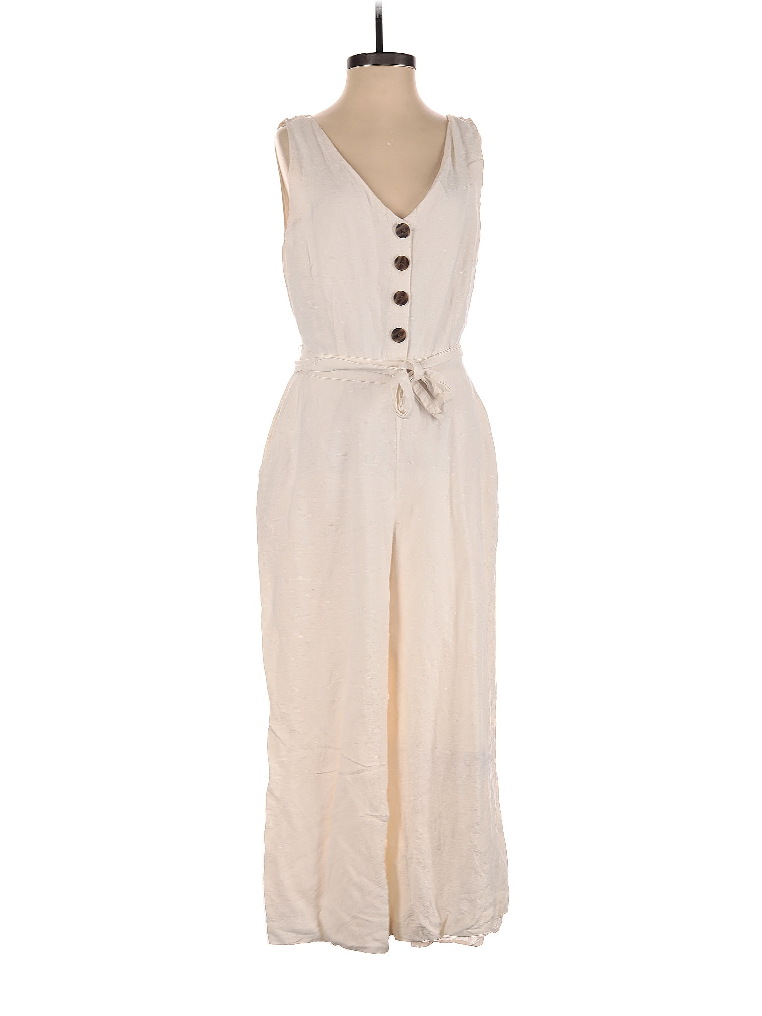 Ann Taylor Loft Solid Ivory Jumpsuit Size 0 59 Off Thredup